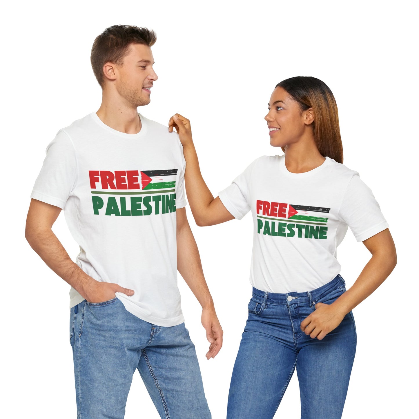 Free Palestine Unisex Short Sleeve Tee - Supportive Statement Shirt