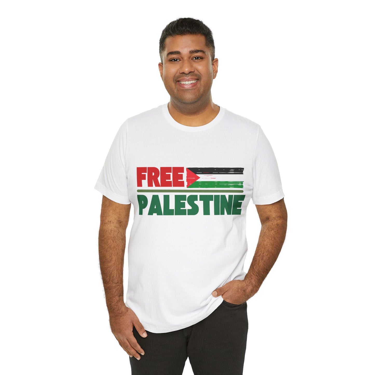 Free Palestine Unisex Short Sleeve Tee - Supportive Statement Shirt