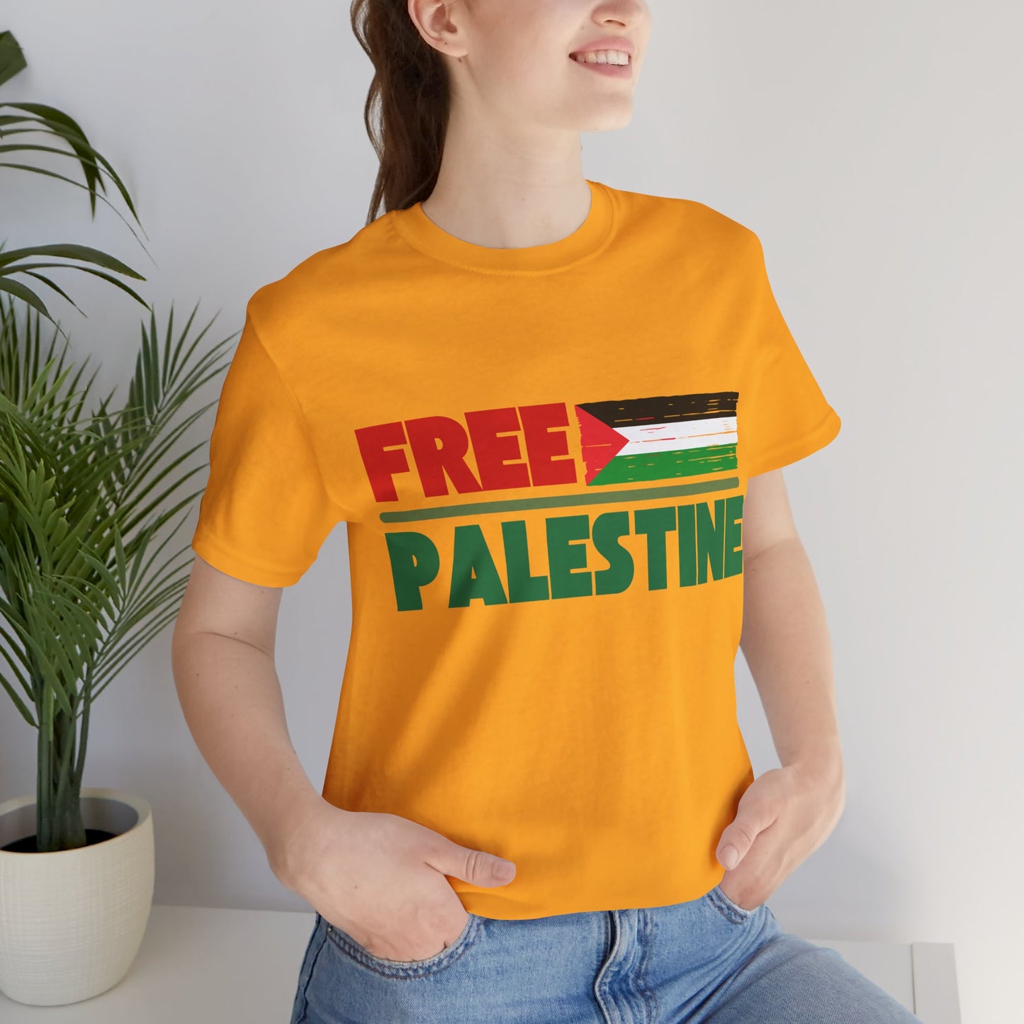 Free Palestine Unisex Short Sleeve Tee - Supportive Statement Shirt